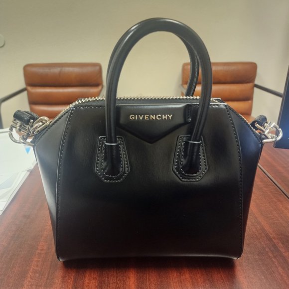 Authentic givenchy antigona  leather black tote satchel purse bag - Picture 1 of 9